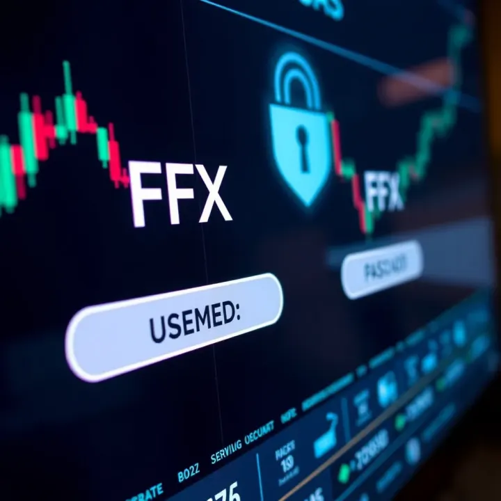 Secure Login Interface for FX Trading Platform Secure login interface with username and password fields on a digital trading platform
