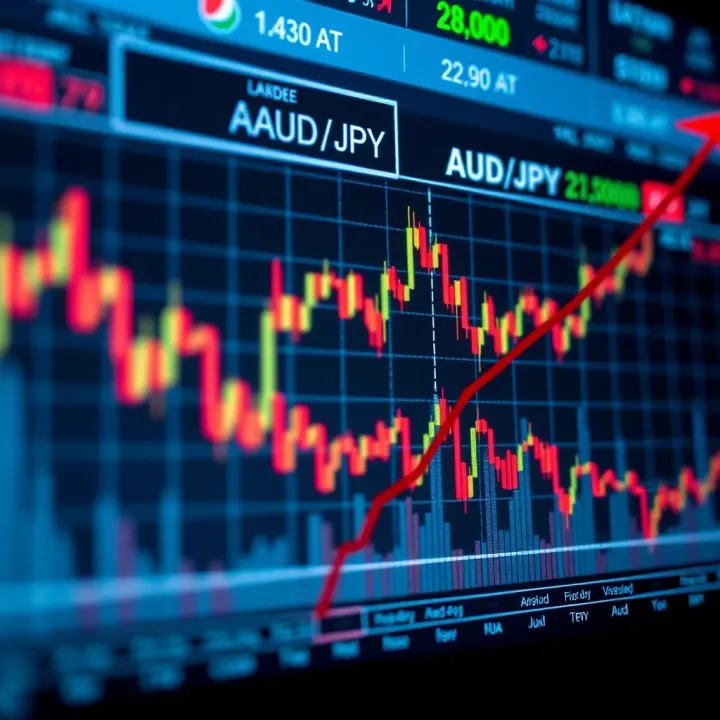 AUD/JPY Currency Pair Recent Trends Graph showing trends and fluctuations in AUD/JPY currency pair over recent months