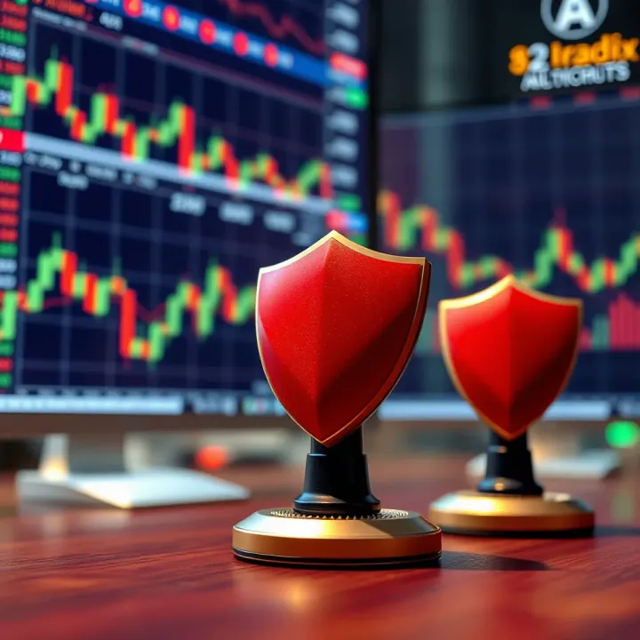 Risk Management in Automated Forex Trading Conceptual illustration of risk management in automated forex systems featuring charts and protective shields