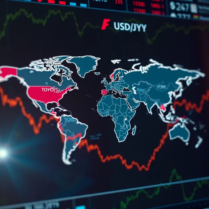 World map highlighting Tokyo, New York, and Johannesburg to illustrate major forex trading sessions and their overlaps