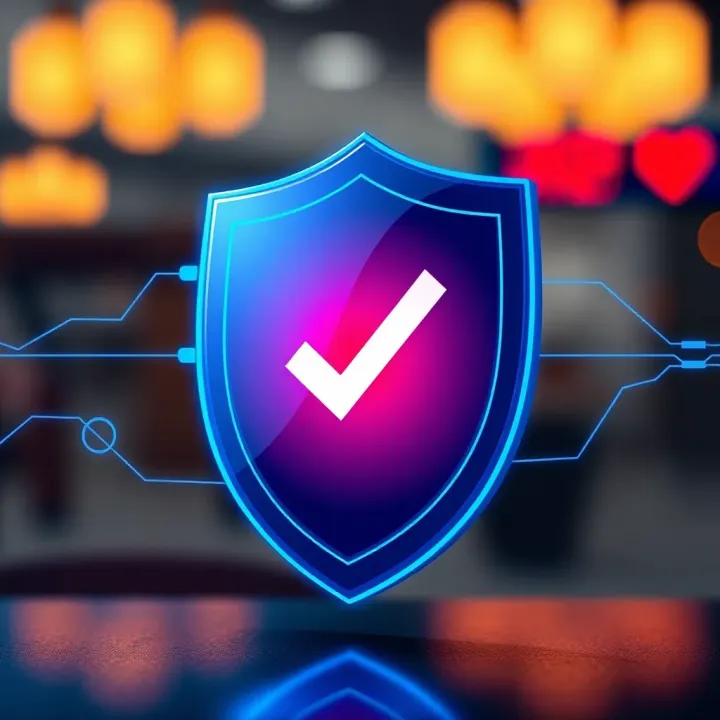 Trust and Security Indicators in Credit Services Illustration of a shield with a checkmark symbolizing security and trust in financial services