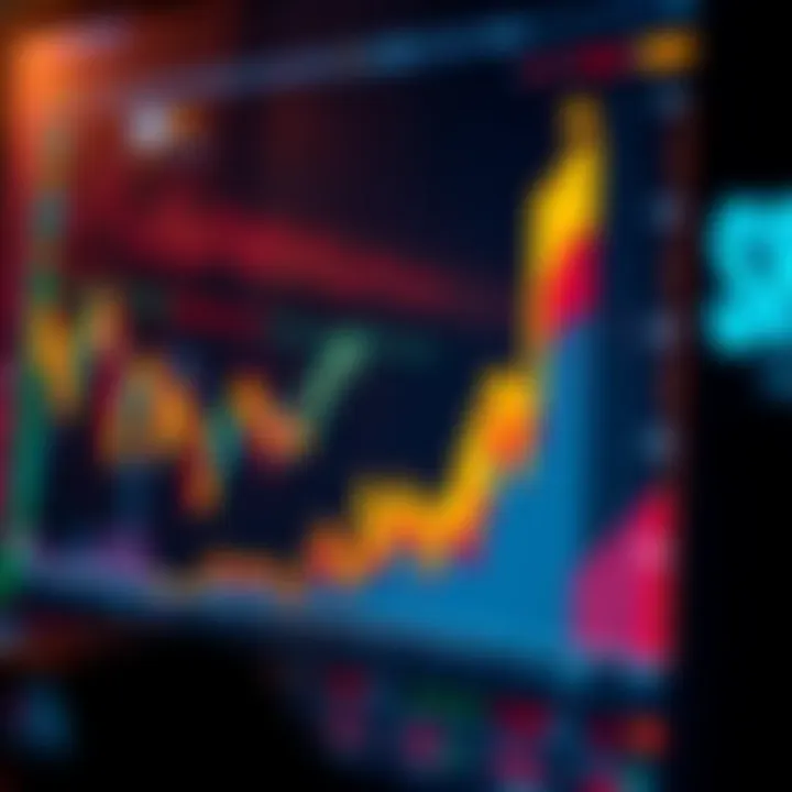 Graph showing upward trend with financial indicators and digital analytics