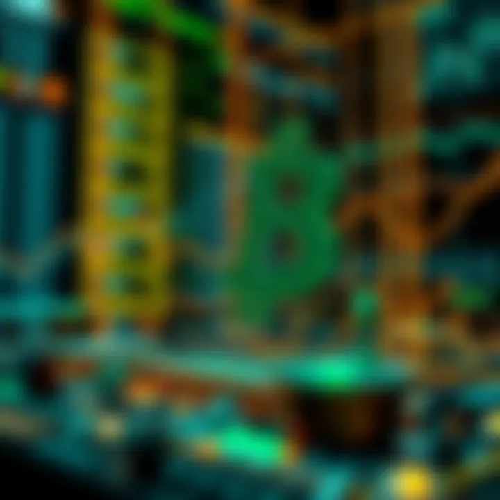 Blockchain Technology and Digital Finance Visualization Visual representation of blockchain technology and digital finance concepts