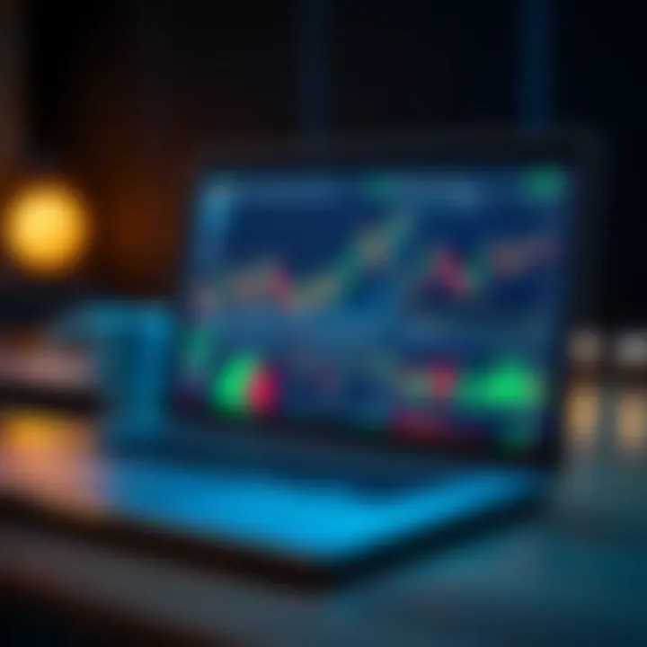 High-performance laptop displaying forex trading charts and data for financial analysis
