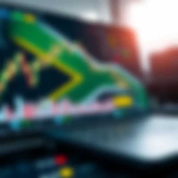 Digital chart displaying synthetic indices trading graphs and South African flag overlay
