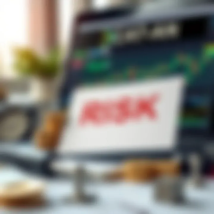 Conceptual illustration of risk management with trading tools and currency symbols