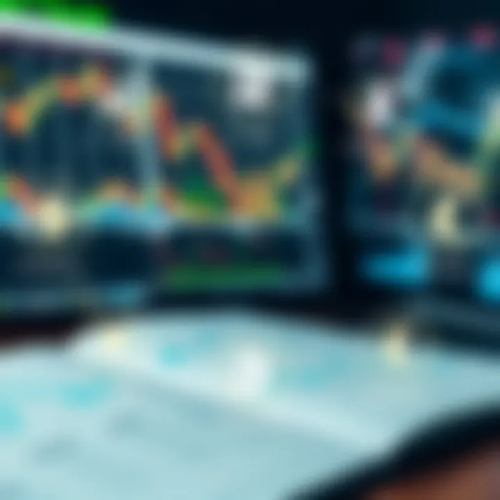 Diagram illustrating core forex trading concepts with charts and currency symbols