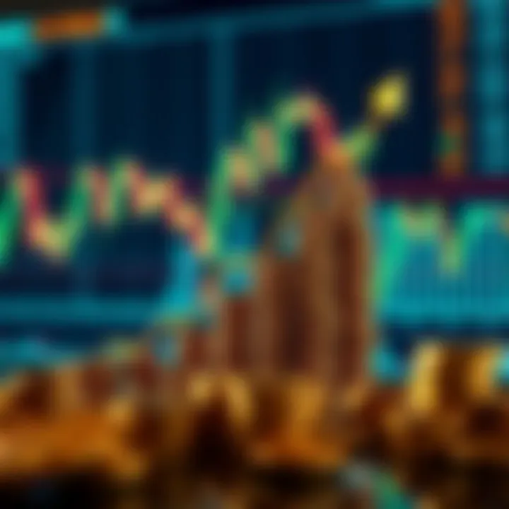 Graph showing upward trend of forex trading success with currency symbols and financial charts