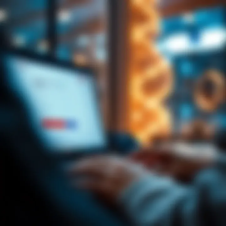 Person carefully filling out an online entry form on a secure website for a cash prize competition