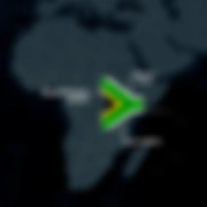 Map highlighting regions including South Africa indicating JustForex's market presence and regulatory considerations