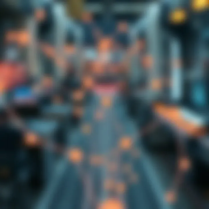 Visualization of Solana blockchain network with interconnected nodes representing scalability and speed