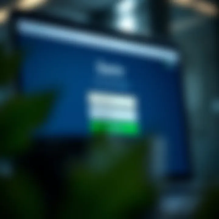 Secure login screen with username and password fields highlighted