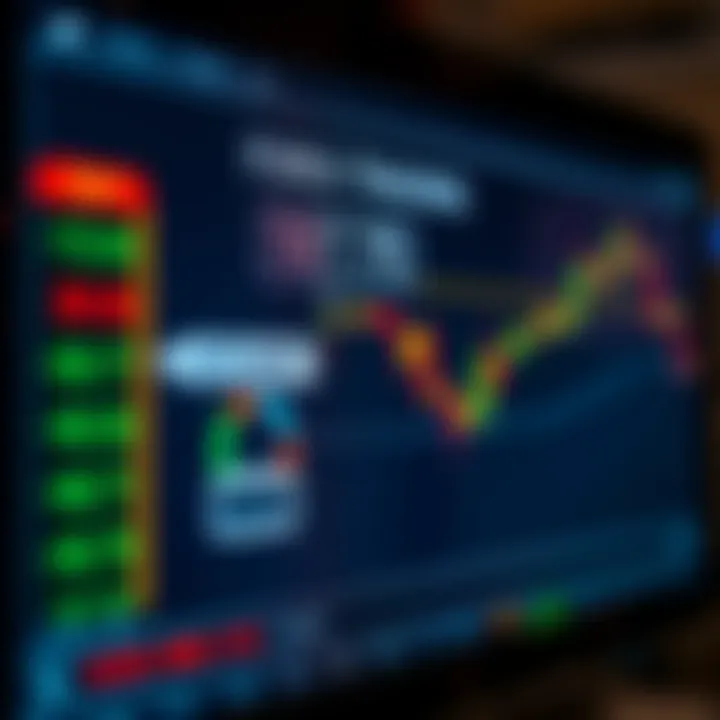 Diagram showing the relationship between pips, lot sizes, and forex currency pairs on a digital screen