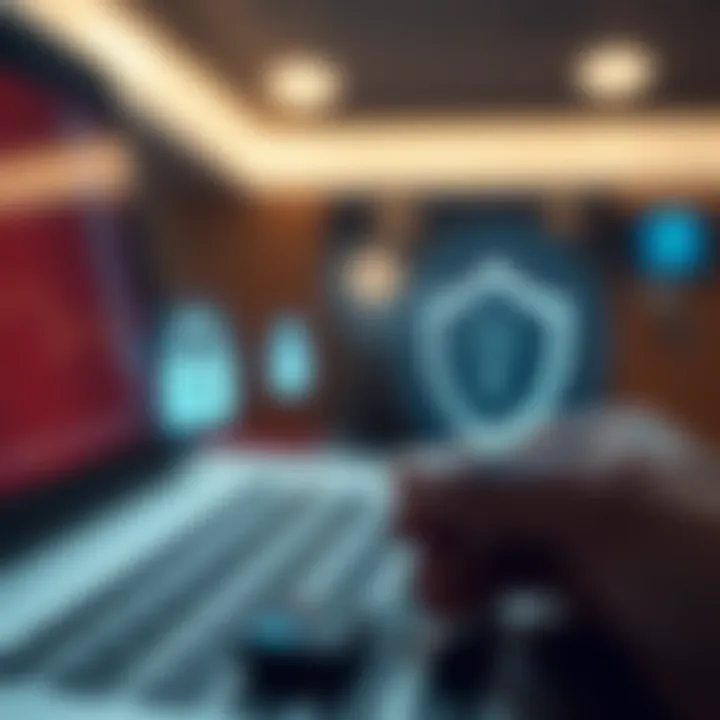 Secure online transaction showing encryption and protection symbols, representing the security measures for RCG deposits