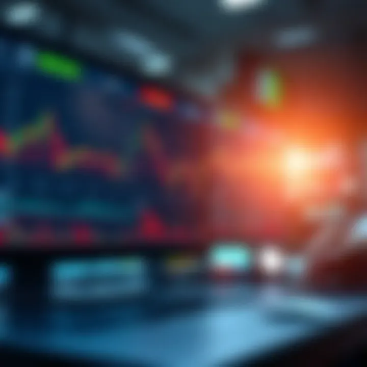 Illustration showing secure online financial platform with charts and compliance symbols