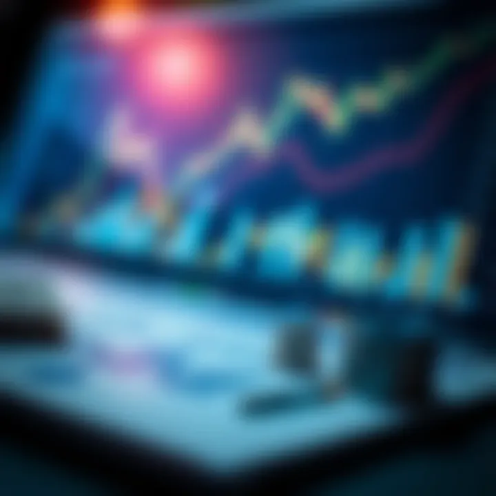 Financial graphs and investment charts symbolizing wealth growth and net worth analysis