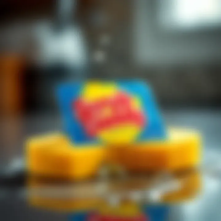 Scrub Daddy cleaning sponge with water droplets symbolizing freshness and effectiveness