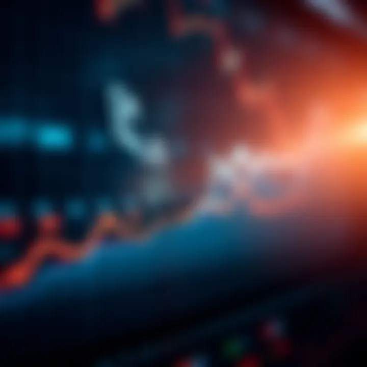 Graph showing upward trend with digital financial icons representing smart trading tools