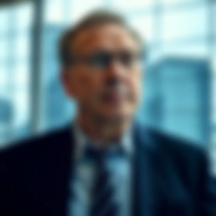 Portrait of Stefan Quandt with a backdrop of BMW headquarters symbolizing his leadership role