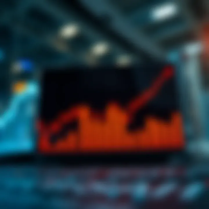 Financial Market Trends in South Africa Illustration of South African financial market trends with upward and downward movements