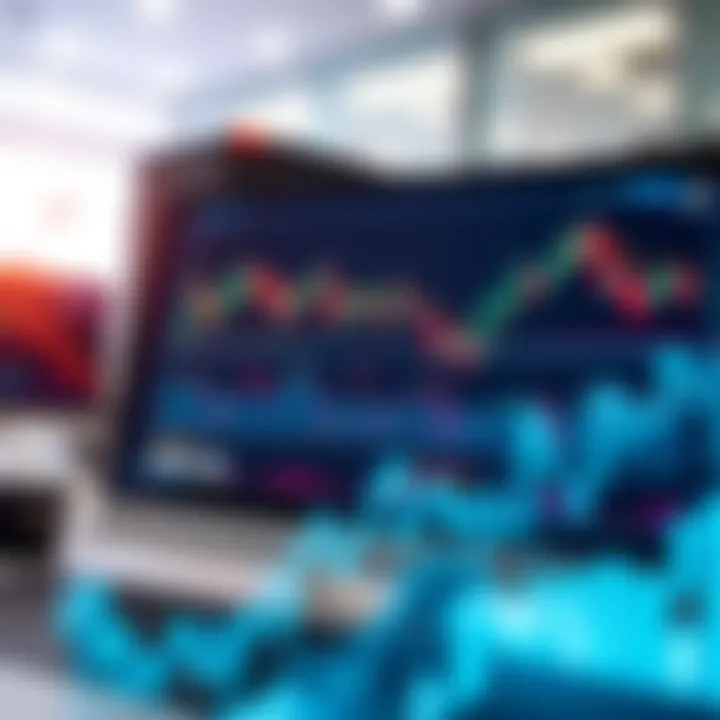 Forex Trading Algorithms Operating in Real Time Illustration of a computer with forex market data and trading algorithms running