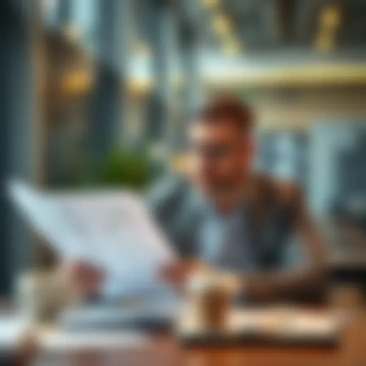 Illustration showing a South African entrepreneur reviewing financial documents and business plans in a modern office