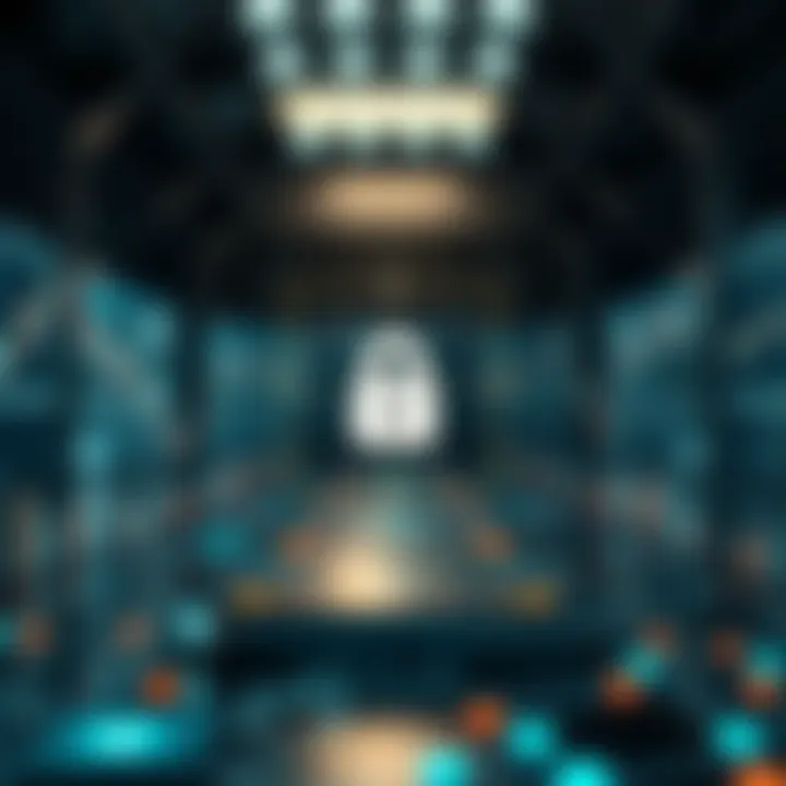 Abstract graphic showing secure technology platform for transaction safety in trading