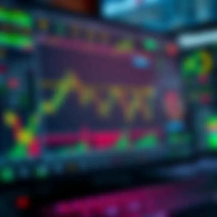Illustration of digital trading interface showing graphs and data analysis tools