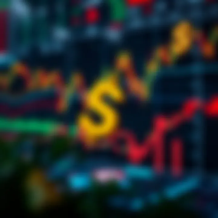 Conceptual representation of diverse financial markets with graphs and currency symbols
