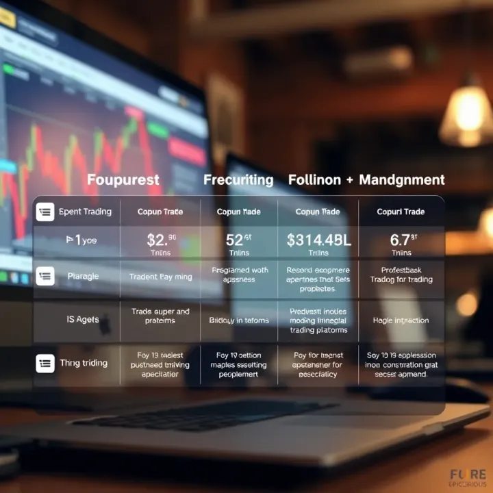 Comparison of Trading Funding Platforms Illustration showing comparison of features between different trading funding platforms