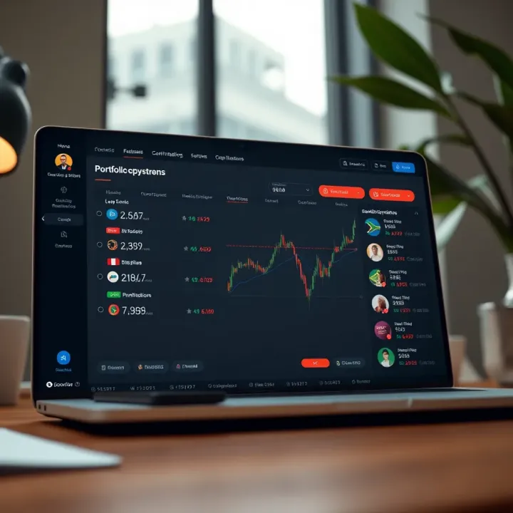 Screenshot of a popular copytrading platform interface showing portfolio diversification options for South African users