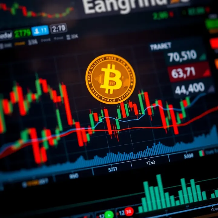 Graph showing Bitcoin price fluctuations with market sentiment indicators
