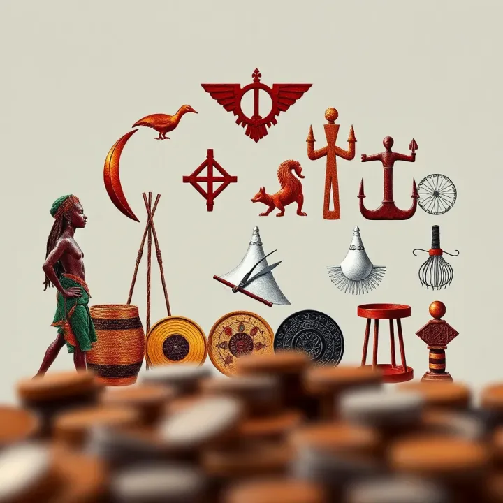 Illustration showing diverse South African cultural symbols representing the term dariv