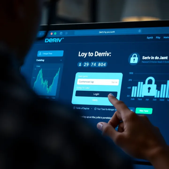 Accessing Your Deriv Account Safely User entering credentials on the Deriv login page with secure interface elements