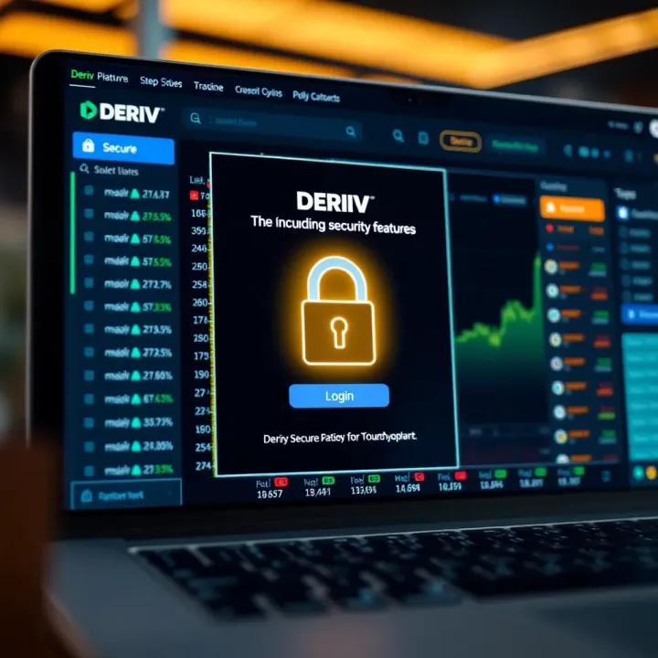 Deriv Platform Security Features Secure login interface emphasizing Deriv's advanced security features for safeguarding trader accounts