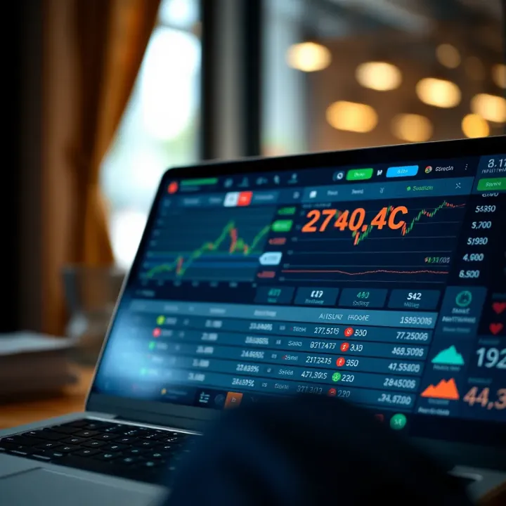 Illustration of a secure online investment platform interface showing stock and ETF options