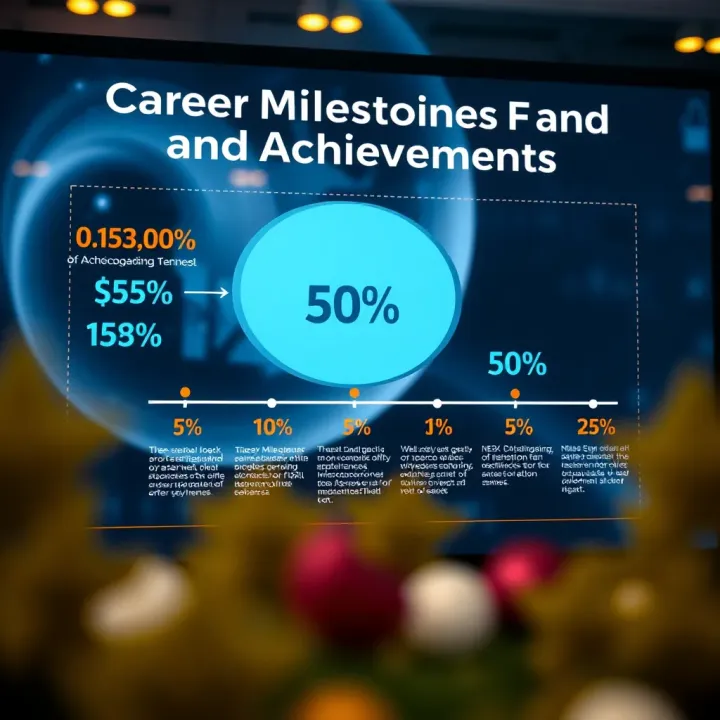 Graphical representation of key career milestones and achievements