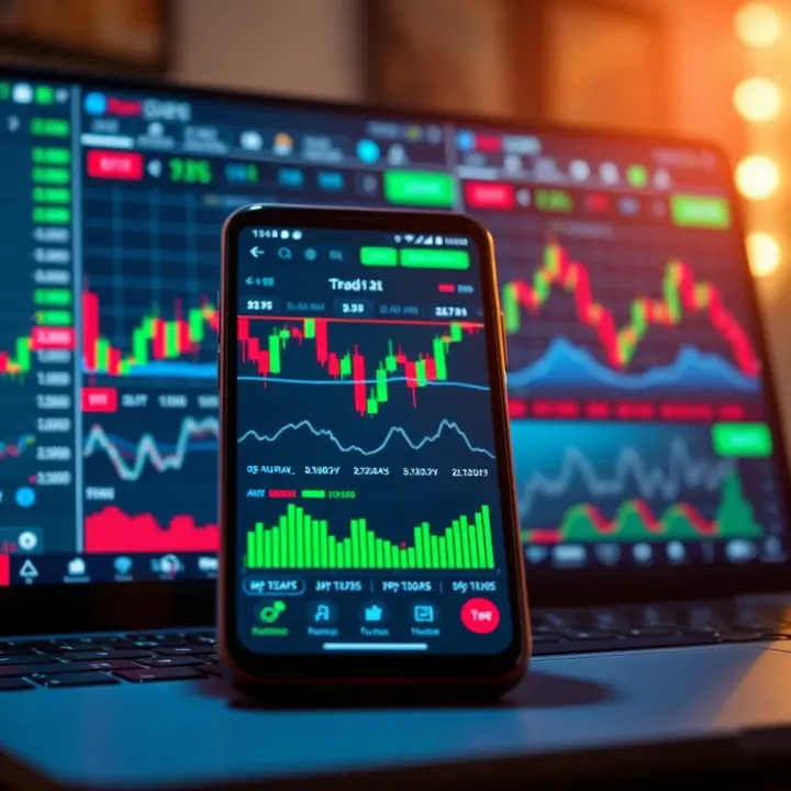 Interactive trading charts displaying market trends on Deriv TradingView app interface
