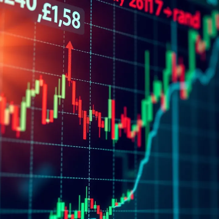 Forex Currency Pair Movements in South African Market Graph showing forex currency pairs fluctuating against each other with South African Rand symbols