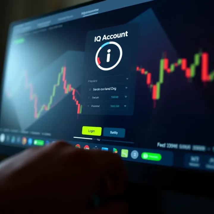 Visual representation of secure account setup and login on IQ Option