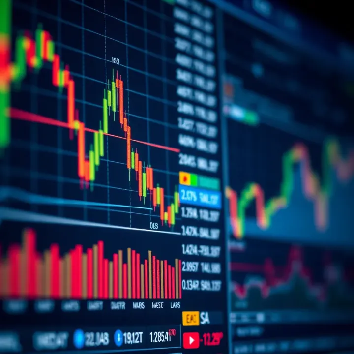 Overview of Trading Strategies in the South African Forex Market Close-up of financial charts and trading platform illustrating currency exchange data