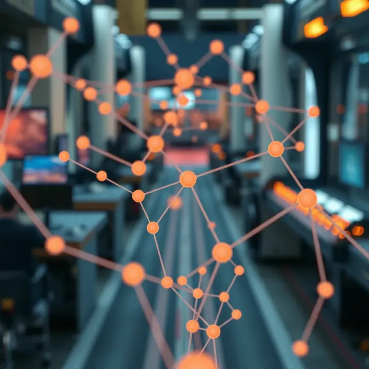 Visualization of Solana blockchain network with interconnected nodes representing scalability and speed