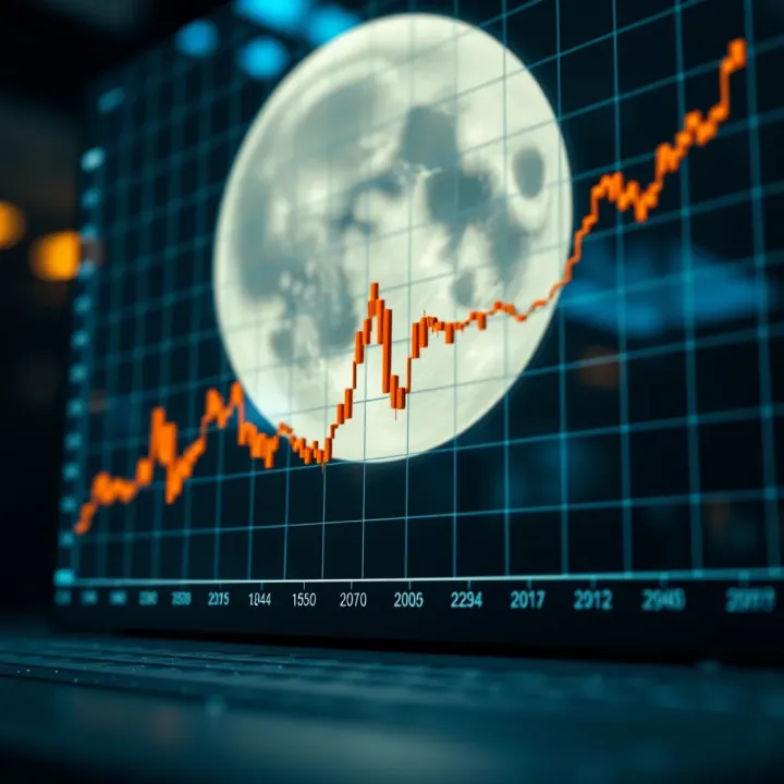 Graph showing upward and downward price trends of Luna cryptocurrency over time