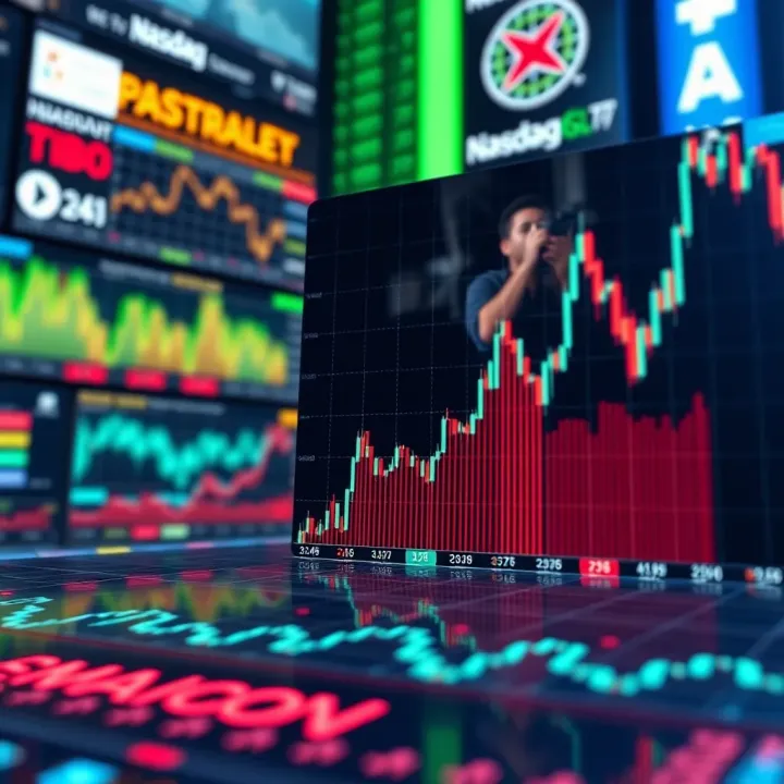 Graph illustrating Nasdaq market trends and performance fluctuations