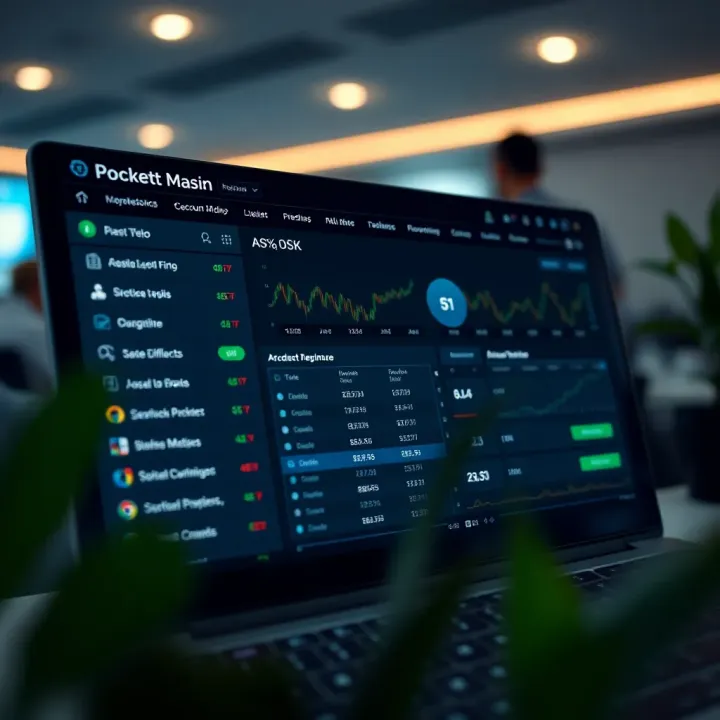 Comprehensive Account Dashboard and Features Dashboard overview of Pocket Option account showing key features and settings