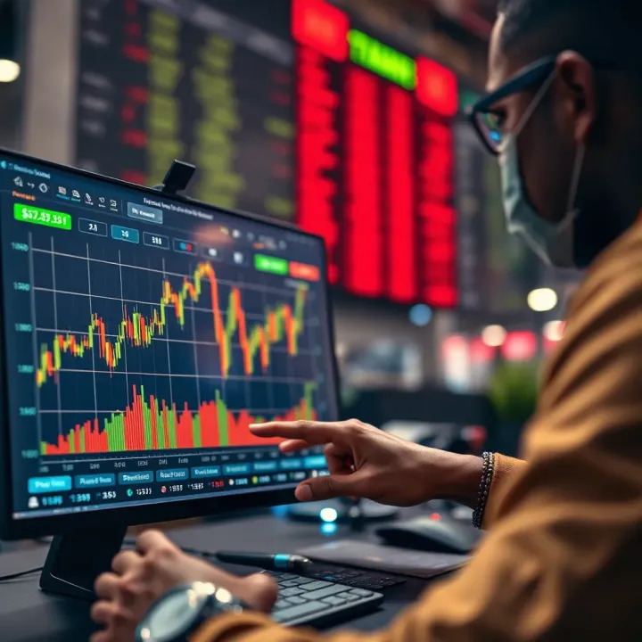 User engaging with forex trading platform interface demonstrating virtual currency exchange in South Africa