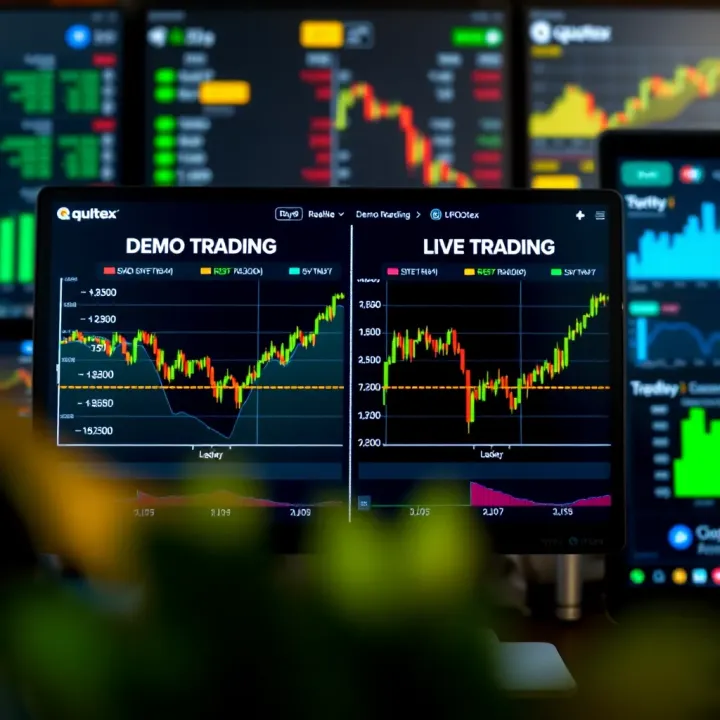 Comparing Quotex Demo Account and Live Trading Comparison chart highlighting differences between Quotex demo trading and live trading environments