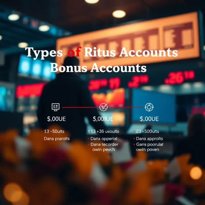 Graphic showing different types of bonus accounts available at RCG Markets