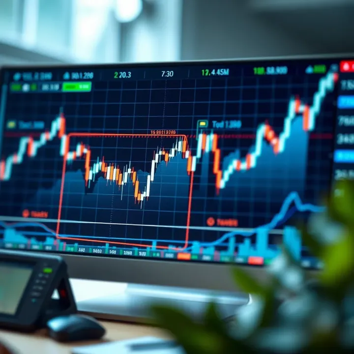 Financial chart showing upward trends and risk management concepts