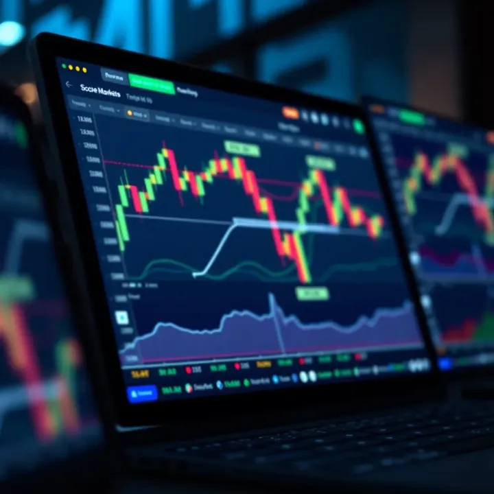 Detailed financial charts and graphs illustrating Scope Markets trading platform interface